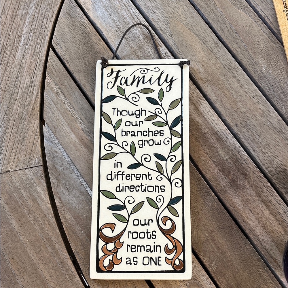 Family Roots Wall Art - Cream, Brown, and Green